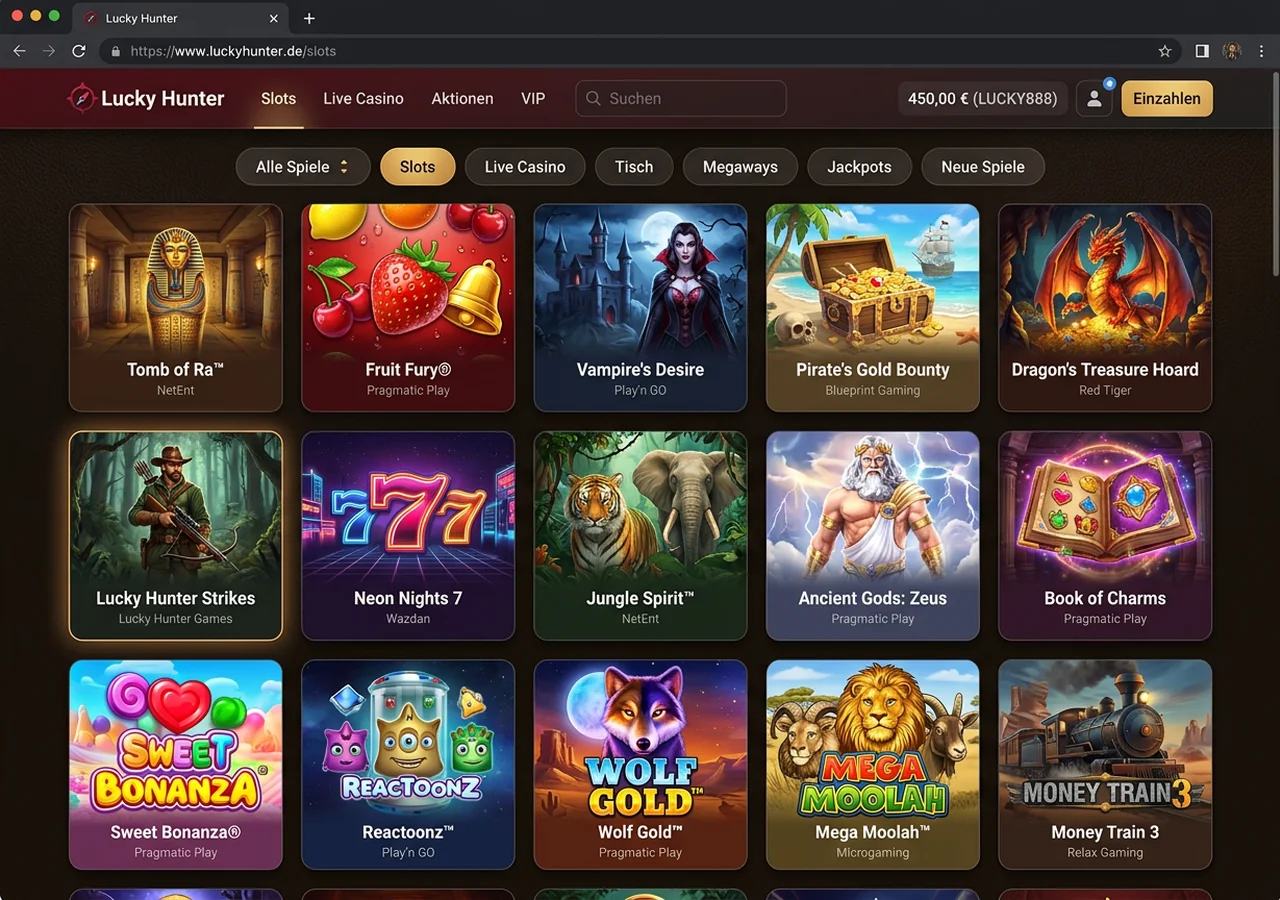 Spielangebot bei Lucky Hunter – Lucky Hunter