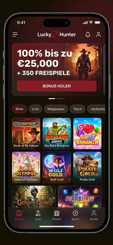 Mobile Erfahrung im Browser – Lucky Hunter
